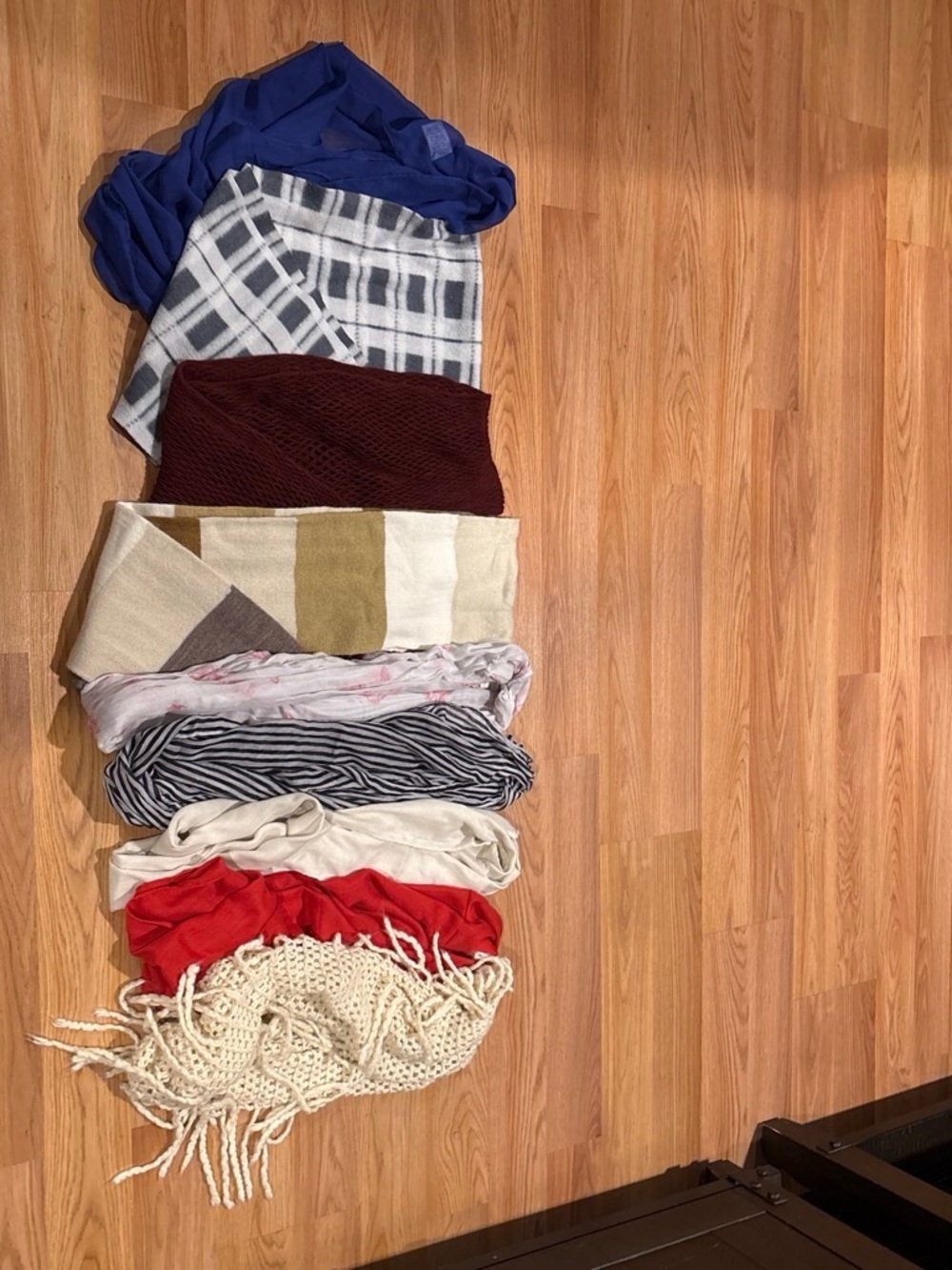 Assorted Decorative Throw Scarves - Multi-Color 9 scarves